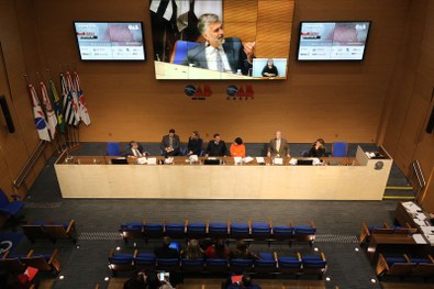 Presidente do TRE-SP, des. Paulo Galizia, durante a abertura do Congresso Paulista de Direito El...