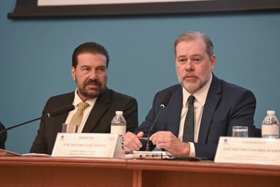 O presidente do TRE-SP, des. Silmar Fernandes, e o ministro do STF Dias Toffoli